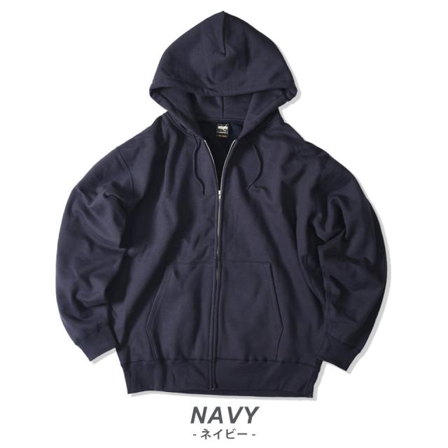 超厚手のジップパーカー