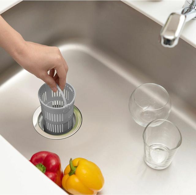 ミニキッチンゴミ受け排水口80タイプグレー日本製