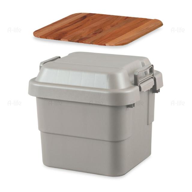 トランク収納ケース30Lテーブルトップセットグレー