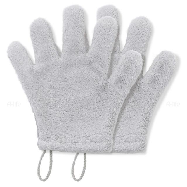 たっぷり吸水手袋キッチンふきんマイクロファイバー無地グレー2個