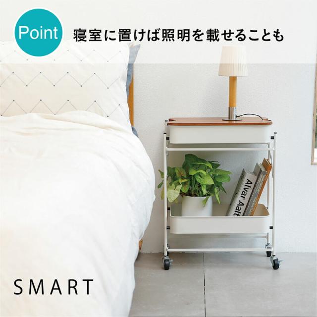 折りたためる収納ワゴンキャスター付き2段キッチンワゴン