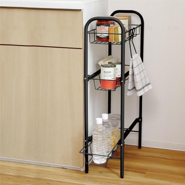ランドリーすき間収納ラック３段キッチン引き出し収納スリムラック