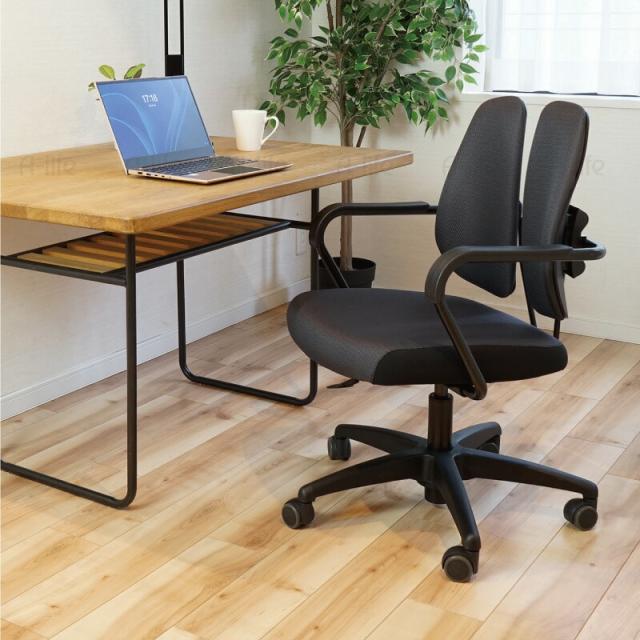 デスクチェア肘掛け付きデュオレストキャスターコンパクトチェアー椅子