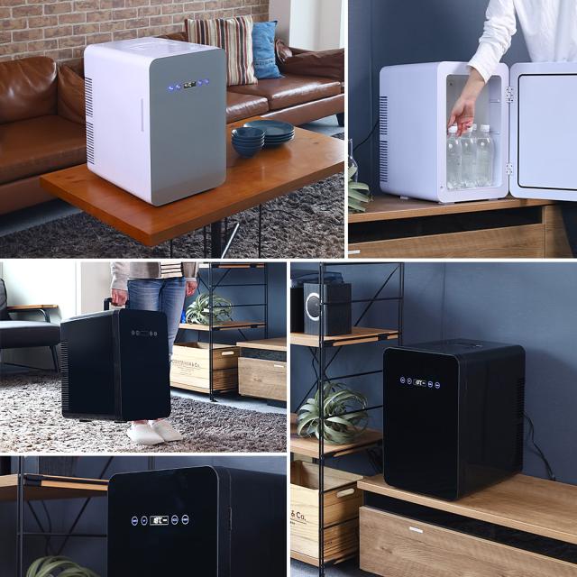 Wペルチェ式 冷温庫 1年保証 AC DC 24L 【 -9℃〜30℃まで 設定可能 】 ECOモード 搭載 小型 車載 1ドア 1年保証 ぺルチェ式 保冷 保温 ミニ冷蔵庫 保冷 温庫 保冷 保温 ポータブル 保温庫 小型保温庫 ミニ保温庫 ホワイト 白 ブラック 黒