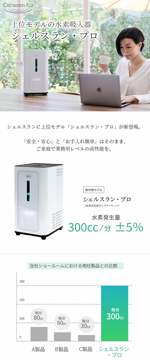 シェルスラン・プロ(水素発生器＋水素水生成タンブラー）水素吸入器 ...