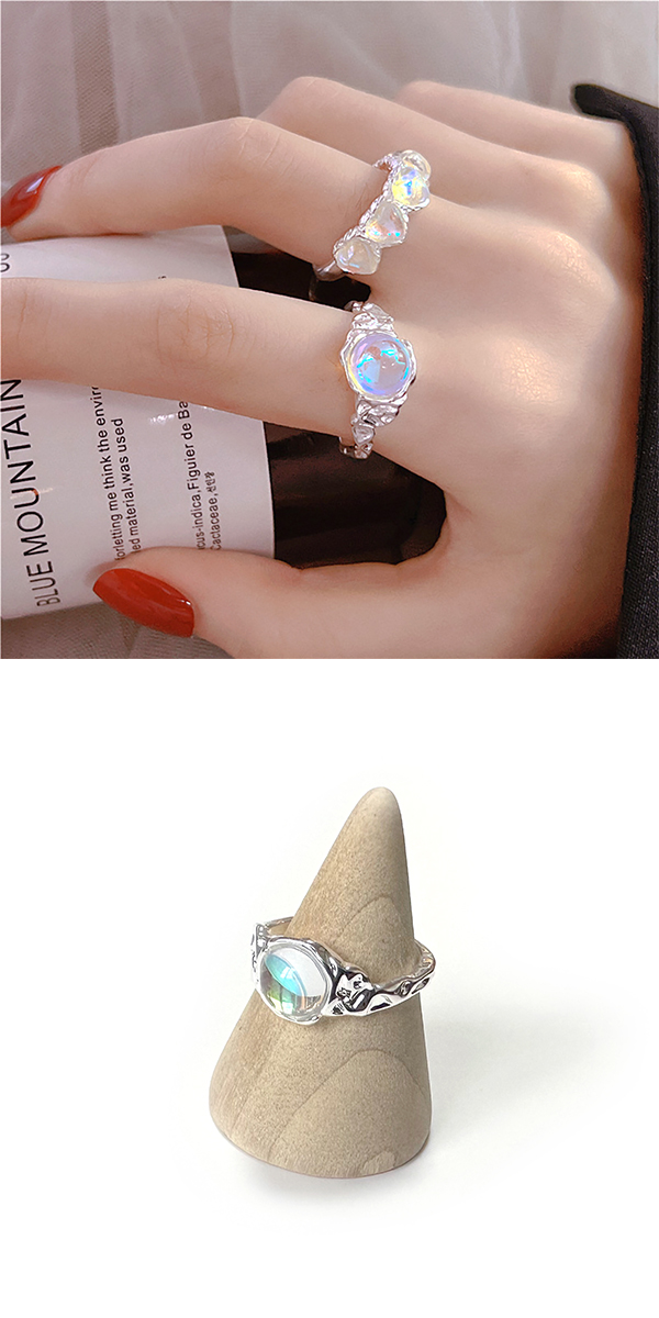 オーロララインストーンリング4