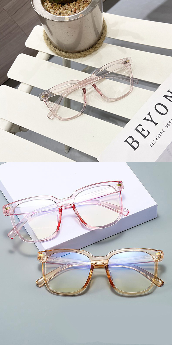 ビッグフレーム 伊達メガネ 全5色 ブルーライトカット UVカット 透明