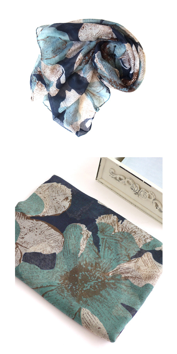 フラワーカモ柄ストール5