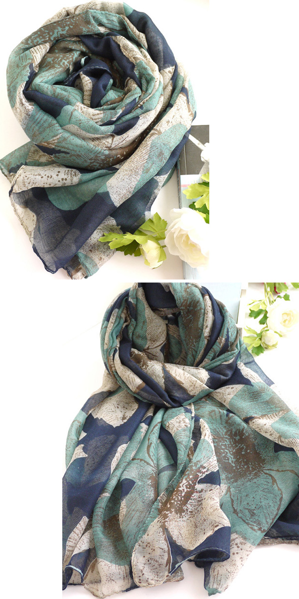 フラワーカモ柄ストール6