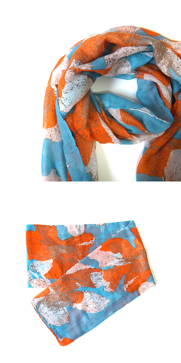 フラワーカモ柄ストール11