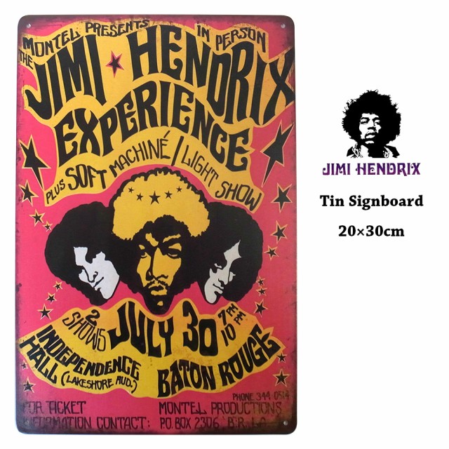 ジミ ヘンドリックス Jimi Hendrix ブリキ看板 20cm×30cm ジミヘン アメリカン雑貨 ロック バンド ギタリスト  フェスの通販はau PAY マーケット - LUPO au PAY マーケット店 | au PAY マーケット－通販サイト