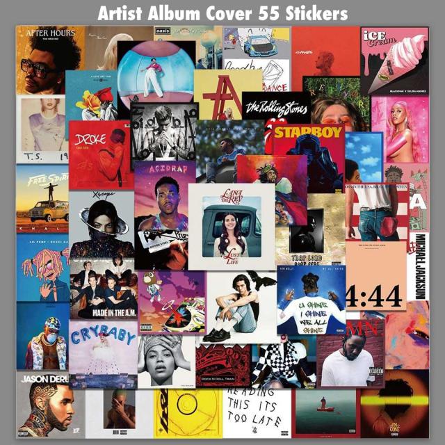 洋楽 アーティスト アルバムジャケット ステッカー 55枚セット