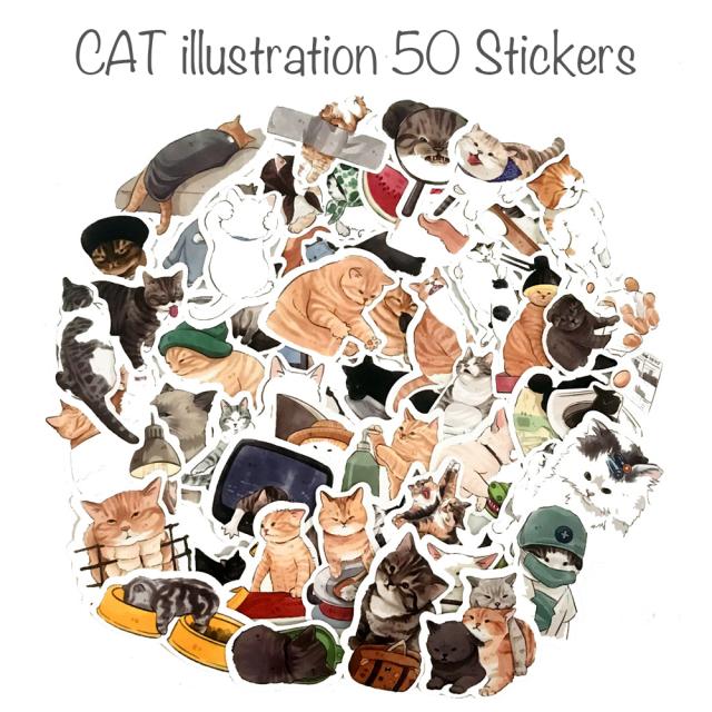  ネコ50ステッカー1