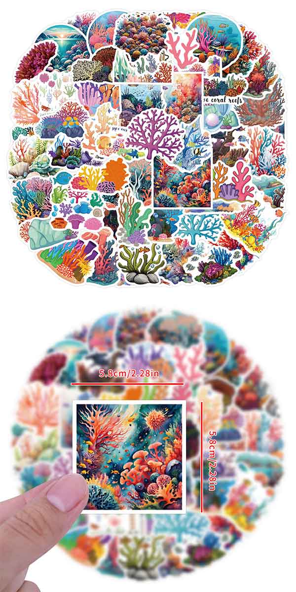  サンゴ礁 ステッカー3