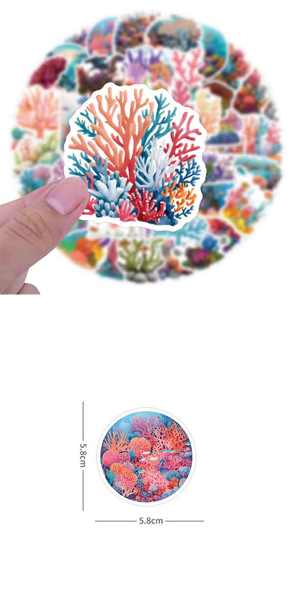  サンゴ礁 ステッカー4
