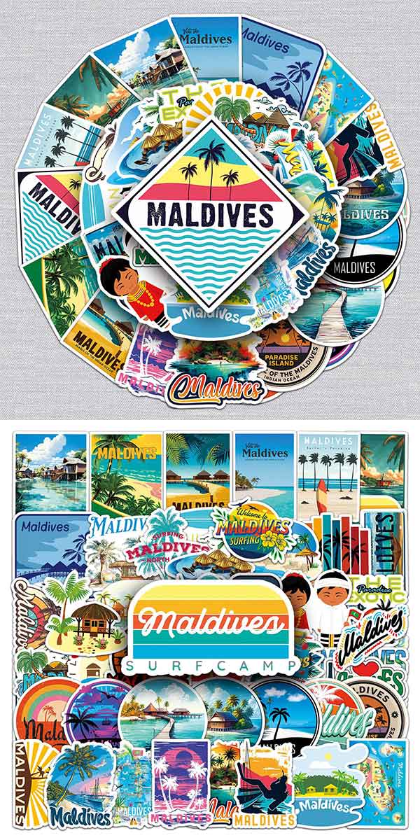 モルディブ ステッカー 3