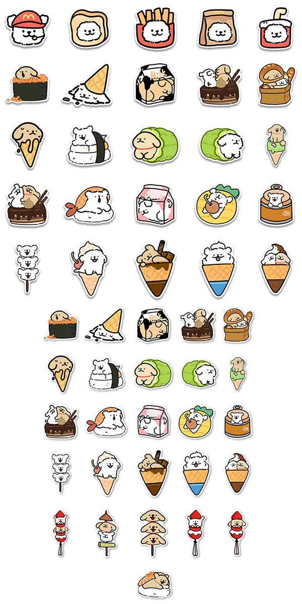  レトリバーとマルチーズ ステッカー3