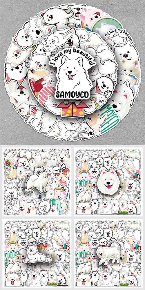 サモエド ステッカー 3