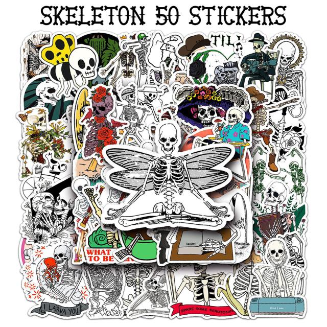 ガイコツ ステッカー 1