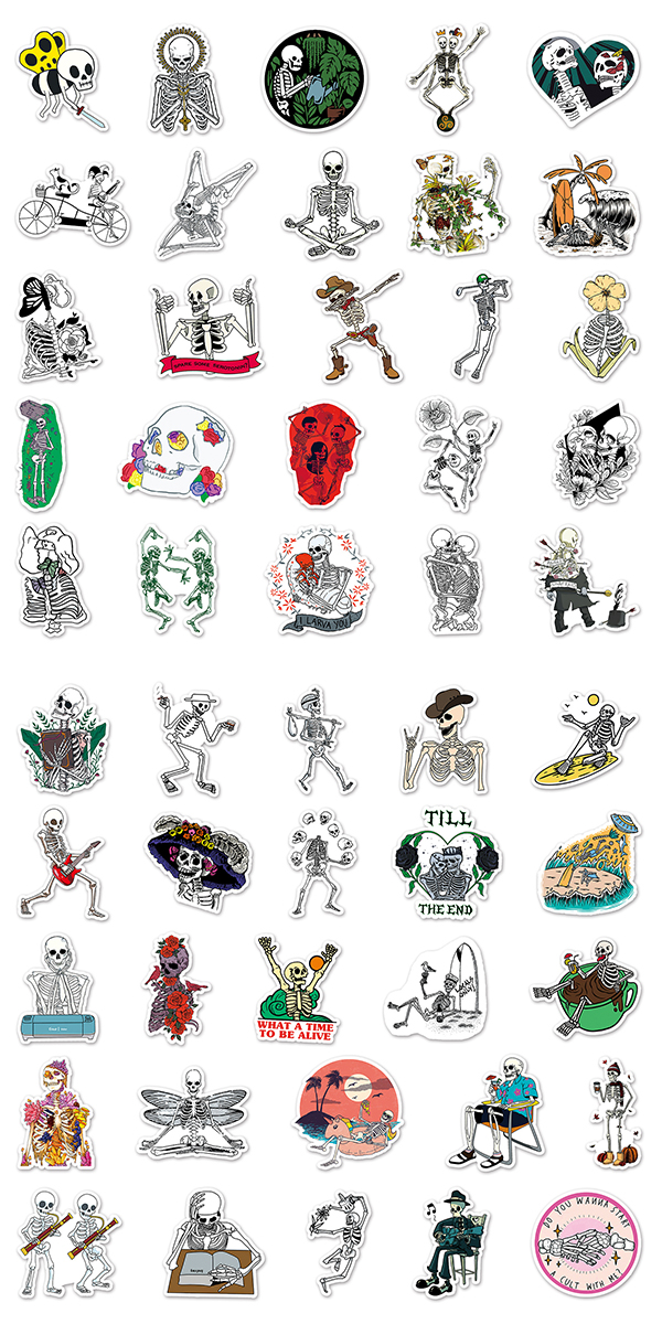 ガイコツ ステッカー 2