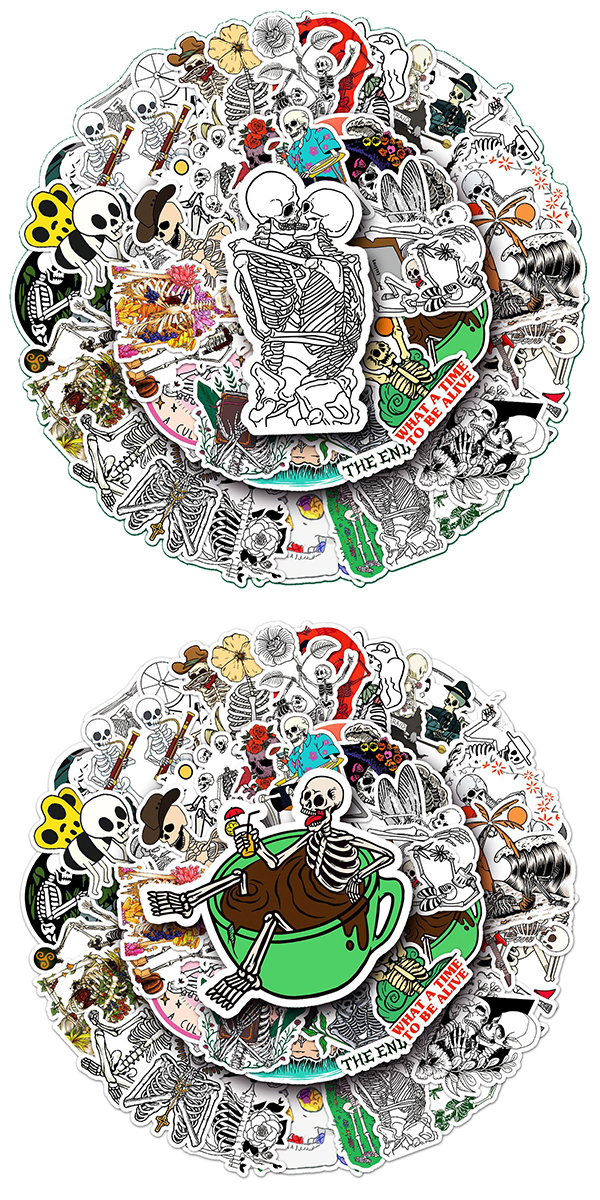 ガイコツ ステッカー 4