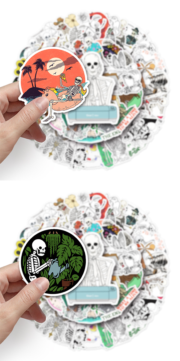 ガイコツ ステッカー 5