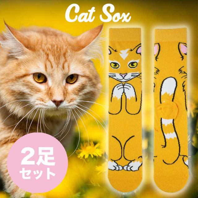 ネコ柄ソックス1