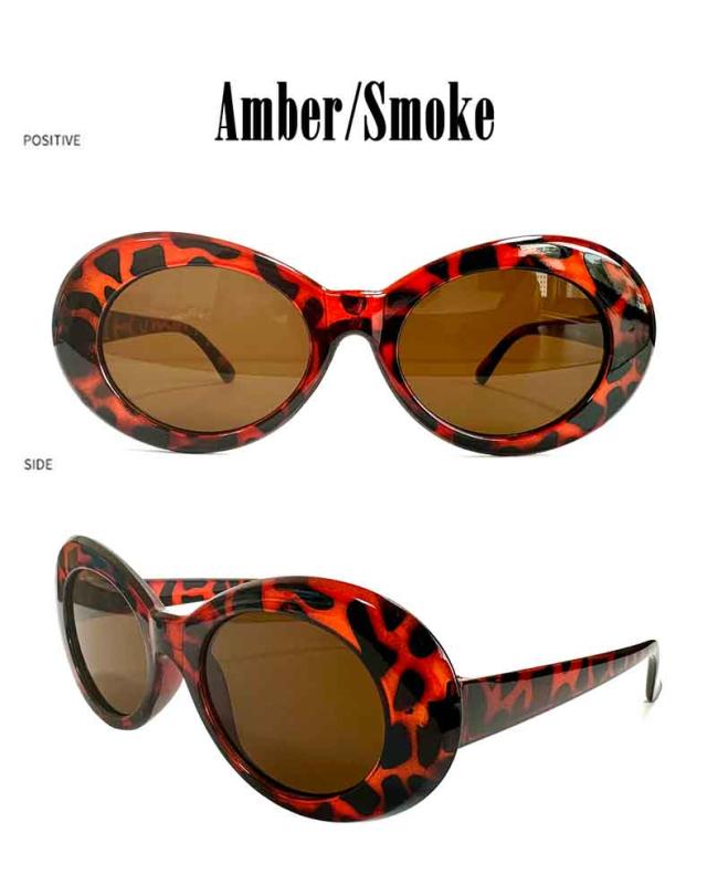 オーバルサングラス12アンバー"