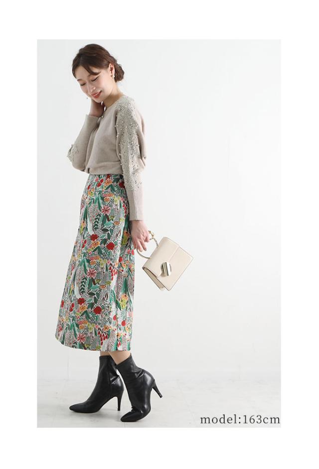 パールレース透けるドルマンスリーブニット【9月18日8時販売新作】