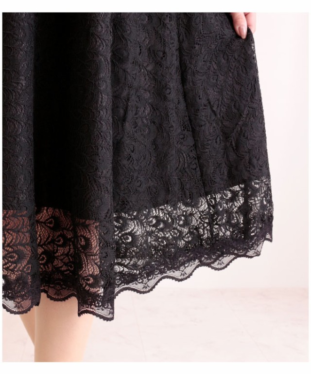 繊細な花レースのフレアスカート【3月17日8時販売新作】