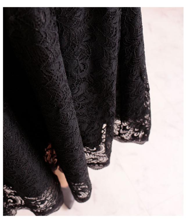 繊細な花レースのフレアスカート【3月17日8時販売新作】