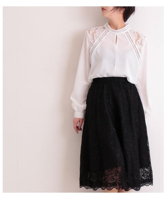 繊細な花レースのフレアスカート【3月17日8時販売新作】