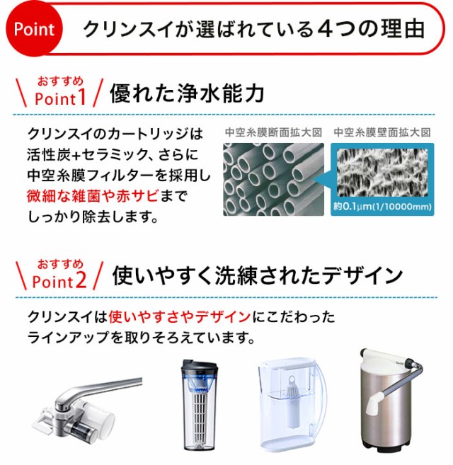 交換用カートリッジ クリンスイ 公式 MDC01S 4個セット 1年分 カートリッジ フィルター 交換カートリッジ蛇口直結型 三菱ケミカル  MONOシリーズ [MDC01SSP-DC] PFAS PFOS PFOA 有機フッ素化合物 ピーファス 除去 送料無料 ｜au PAY マーケット