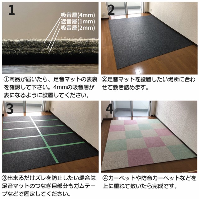 防音マット 防音シート 足音マット 厚さ7mm 50cm×100cm 5枚セット 防音