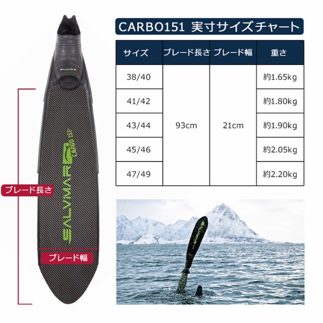 Salvimar サルビマー ロングフィン CARBO151 カーボン 製 フィン 足