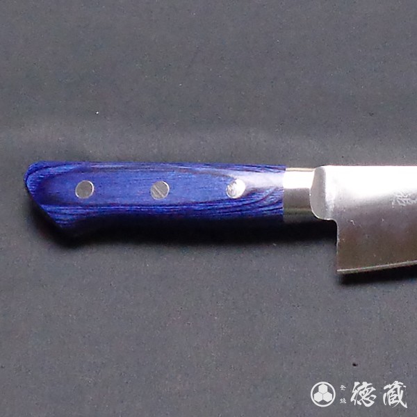 骨スキステンレス包丁 150mm 両刃 AUS8 積層材・青色 日本製 徳蔵刃物・TOKUZO KNIVES・JAPAN・Kitchen  Knives・包丁