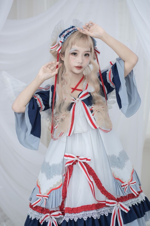 限定セール 春夏新作ゴスロリワンピース ドレス ロリィタ Op七分袖 膝丈 Lolita ロリータ コスプレ コスプレ 日常 可愛い洋服キュート中華風海軍 格安即決 Carlavista Com