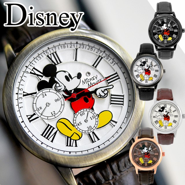 腕時計 ブランド ディズニー メンズ レディース 本革 ボーイズ スワロフスキー ヴィンテージ ユニセックス 新商品 新型 ミッキー ウオッチ