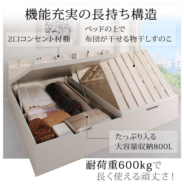デスク ベッド シングルベッド 送料無料の通販はau PAY マーケット - アスプラ|商品ロットナンバー:326435282 シングル 国産頑丈すのこ跳ね上げ式大容量収納ベッド ロングフォルス お客様組立 ☇べっど
