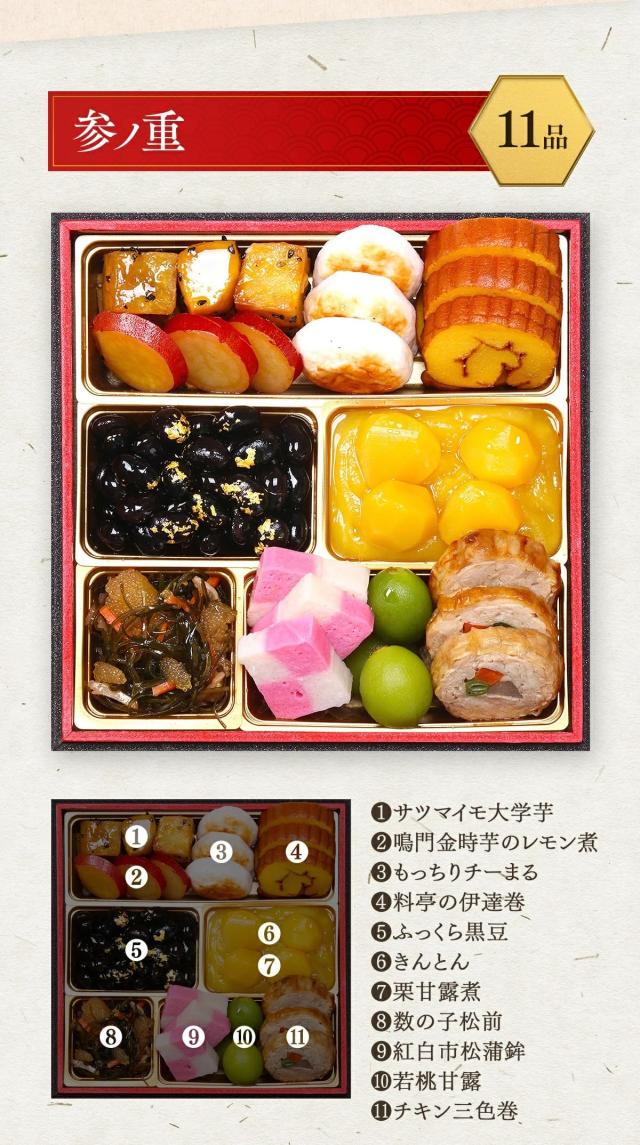 お品書き-参の重11品