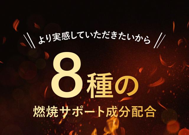 8種の燃焼サポート成分配合