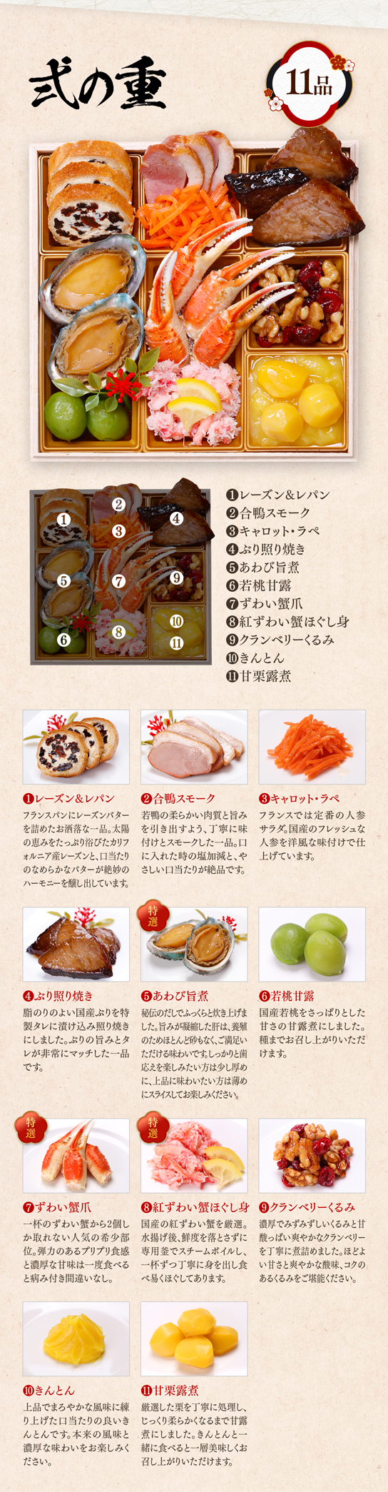 お品書き-弐の重13品