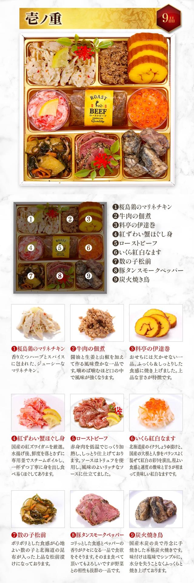 お品書き--壱の重9品