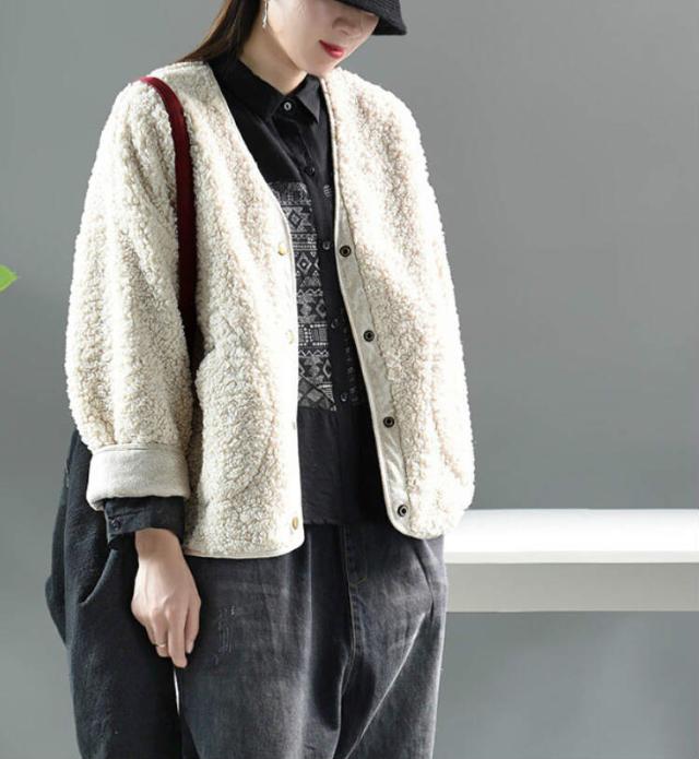 お1人様1点限り レディース アウター ジャケット もこもこ 長袖 無地 秋冬 オフィス デイリー ブルー ブラウン ホワイト ピンク フリー 送料無料 国内配送 Farmerscentre Com Ng