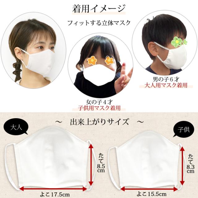 マスクキット 5枚分 綿100％ 手作り 日本製 マスク 白 日本製 大人用マスク 男女兼用 レディース メンズ 大人用 子供用 男の子 女の子 在庫あり 洗える ゴム ひも 男性 女性 こども ハンドメイド 大人 立体 送料無料 布 繰り返し使える 生地 国産 母の日 ギフト