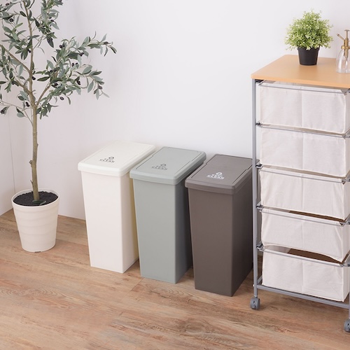 ごみ箱 ゴミ箱 30L 30リットル 日本製 国産 デザインゴミ箱 キャスター付き ダストボックス 袋止め付き スライドロック式 スライドペール おしゃれ シンプル リビング ダイニング 部屋 トイレ 玄関 キッチン 屋外 屋内 分別 コンパクト 省スペース カフェ ナチュラル かわいい 一人暮らし ブラウン グリーン ホワイト アースカラーazm 家具