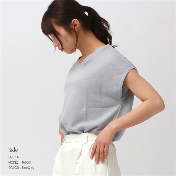 楽ちん 春 トップス ニット ノースリーブ レディース コットン 綿 袖なし Tシャツ 半袖 フレンチスリーブ タンクトップ トップス 無地 カットソー シャツ Vネック 春夏 ゆったり オフィスカジュアル トップス 大人 かわいい 春 夏 ホワイト Ladies womans tops ネイビー ホワイト 白 カーキ ベージュ ブラック グレー