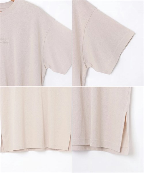 送料無料 Tシャツ 半袖 ロゴ コットン 綿100% ロゴ刺繍 トップス カットソー