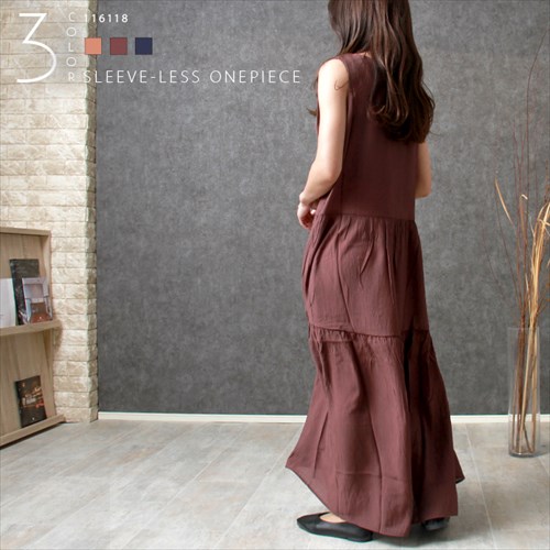 送料無料 シアー 楊柳 ノースリーブ ティアード ワンピース レディース サイドポケット 体型カバー ボリューム感 春 夏 秋 オフィスカジュアル かわいい お出かけ デート 楽ちん ゆったり Ladies 20代 30代 40代