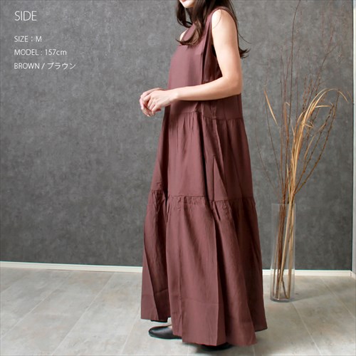 送料無料 シアー 楊柳 ノースリーブ ティアード ワンピース レディース サイドポケット 体型カバー ボリューム感 春 夏 秋 オフィスカジュアル かわいい お出かけ デート 楽ちん ゆったり Ladies 20代 30代 40代